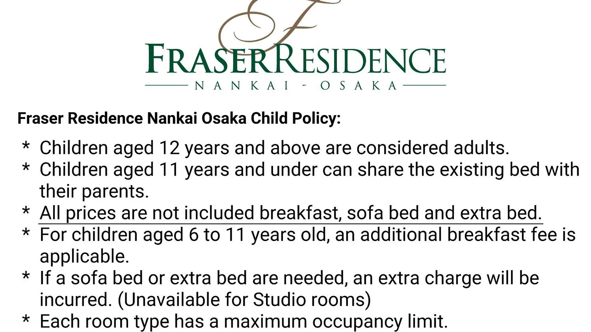 **** מלון דירות Fraser Residence Nankai אוסקה יפן